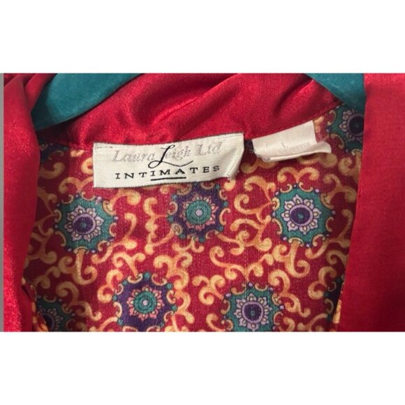 Laura Leigh Ltd Intimates Vtg Multicolor Night Robe, Size Lg, Retro Relaxed Fit - Picture 3 of 6